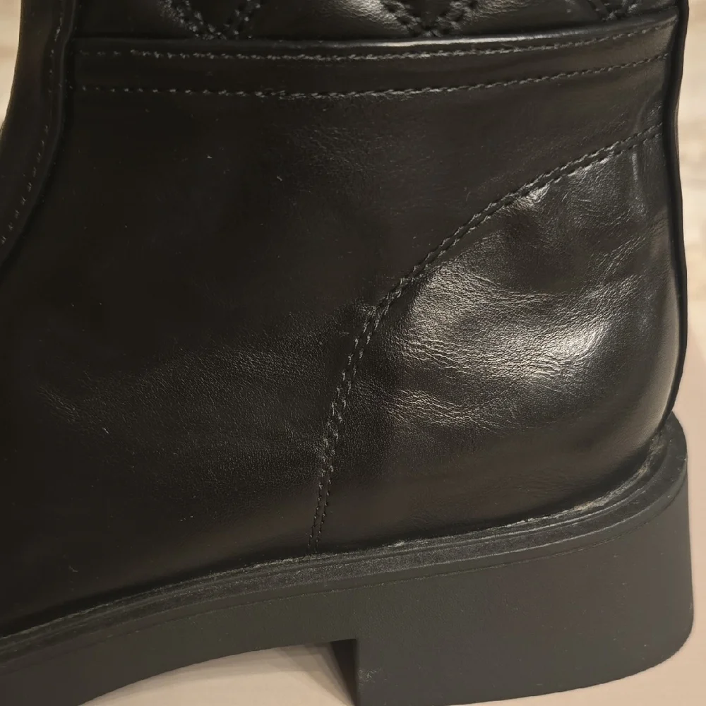Kenneth Cole Black Quilted Combat Boots - Picture 7 of 16
